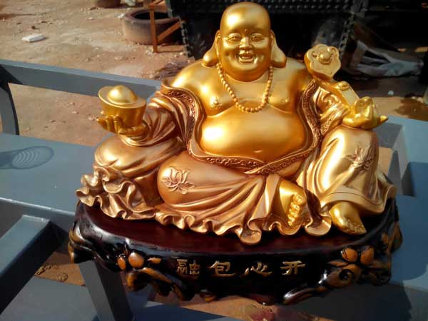 铸铜大肚弥勒佛雕塑