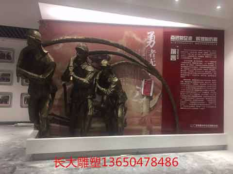 消防员雕塑，安装在惠州