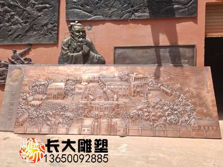 东莞中学锻铜浮雕塑